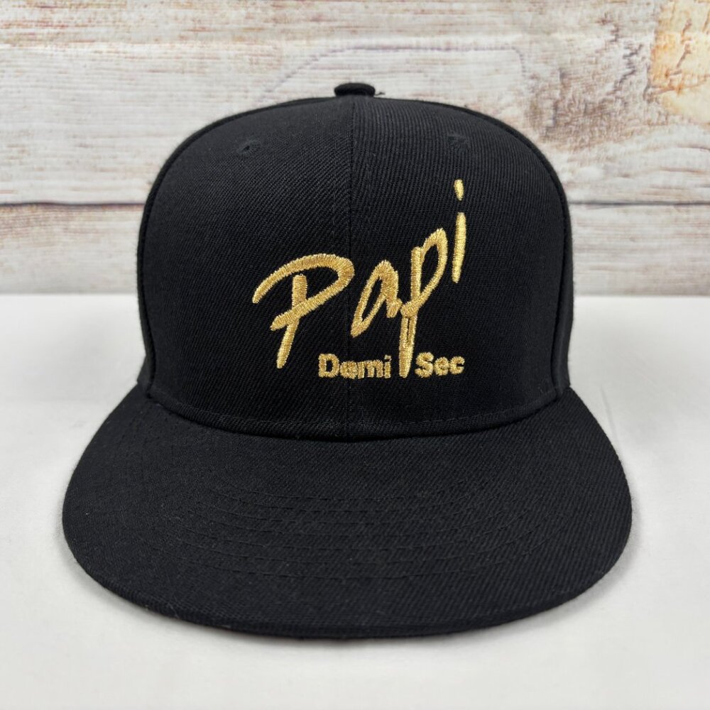 PAPI Demi Sec Hat Black Snap Back Adjustable Cap Premium Headwear